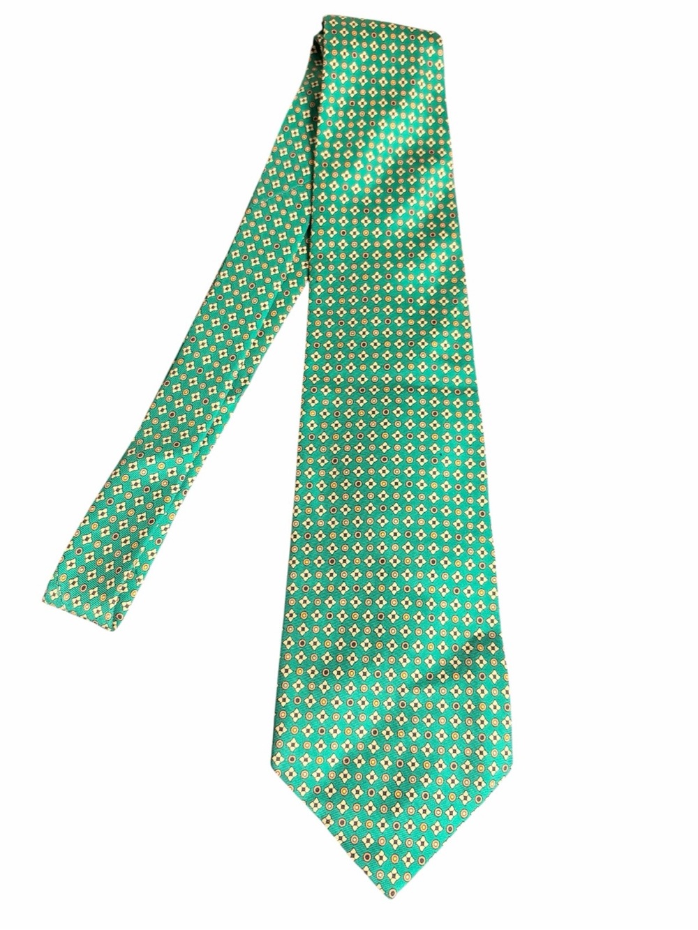 Polo by Ralph Lauren Green Geometric Silk Tie